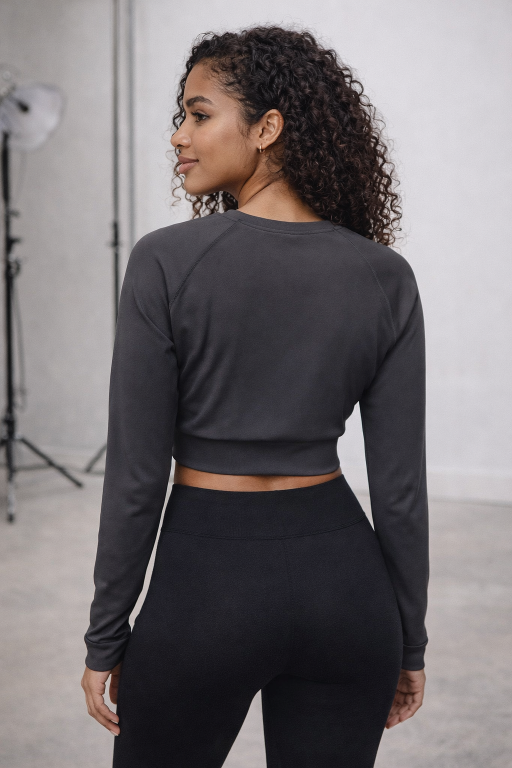 Long-Sleeve Recycled Crop Top