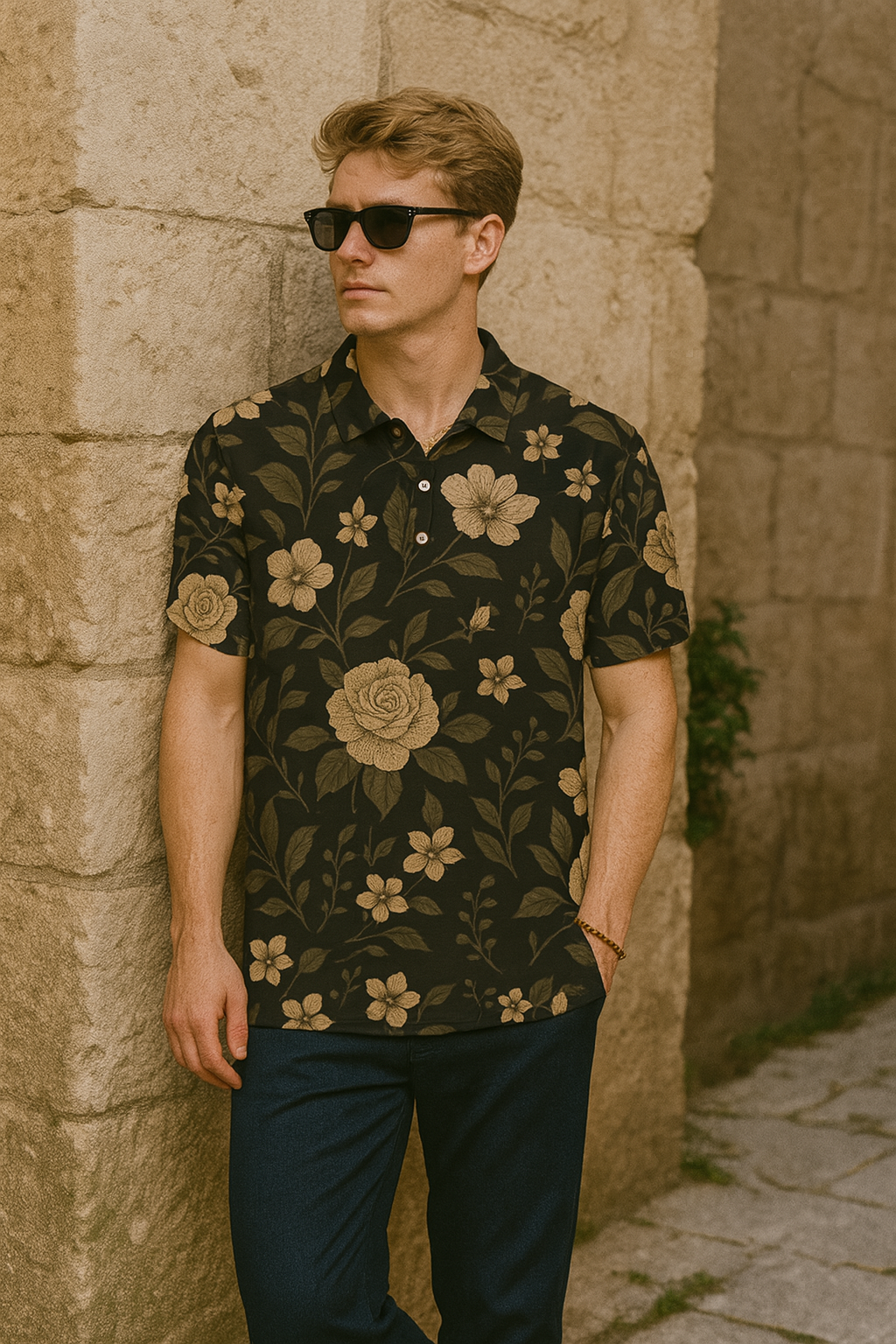 Polo ajustado para hombre